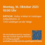 Frederick Tag 2023 - Auftakt Geislingen 16.10.2023 - Livestream